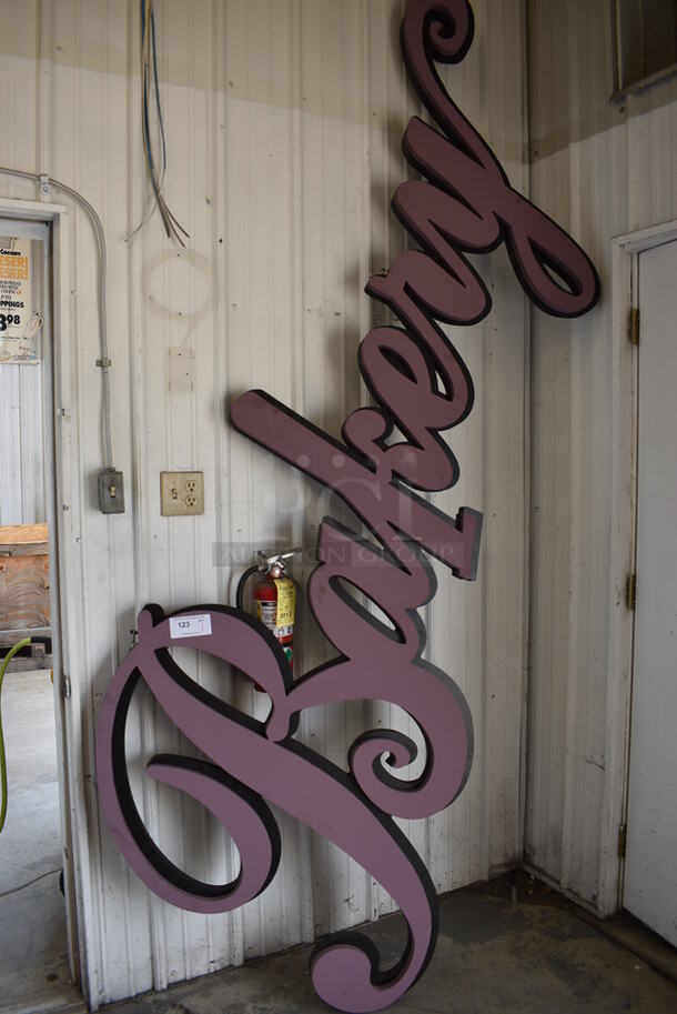 Purple and Black Bakery Sign. 120x3x39