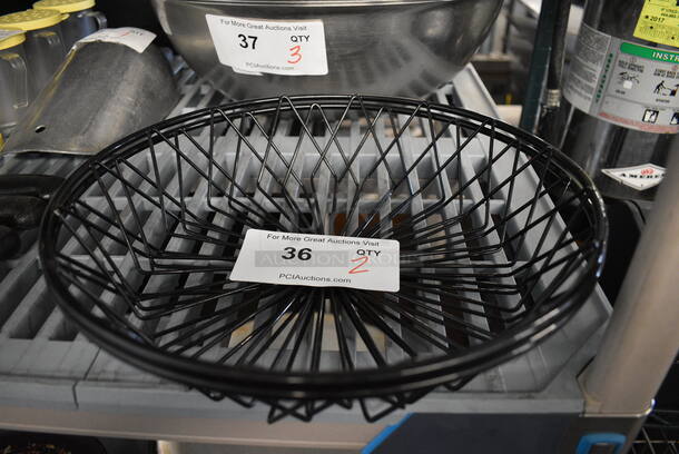 2 Black Metal Baskets. 12x12x2.5. 2 Times Your Bid!
