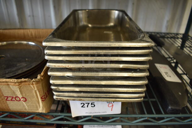 9 Stainless Steel 1/3 Size Drop In Bins. 1/3x2. 9 Times Your Bid!