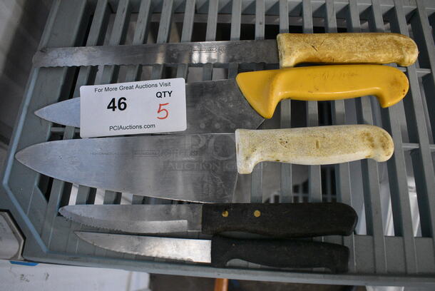 5 Various Metal Knives. Includes 13