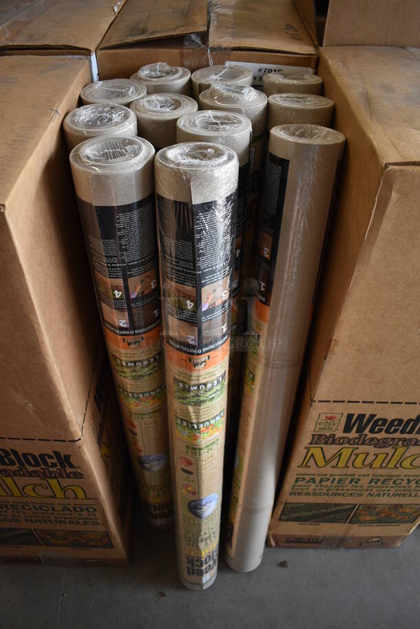ALL ONE MONEY! Lot of 72 Rolls of Weed Block Biodegradable Mulch Sheets! 36