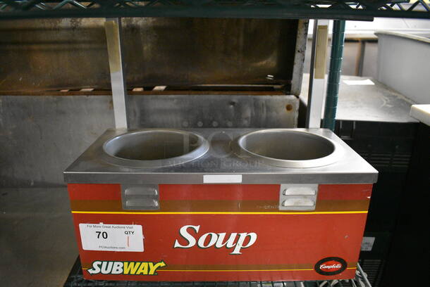 Nemco Model 6120-SUB Stainless Steel Commercial Countertop 2 Well Food Warmer. 120 Volts, 1 Phase. 19x10.5x17. Tested and Working!