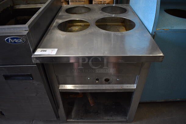 Stainless Steel Commercial Gas Powered Steam Table w/ Undershelf. 24x32x30.5