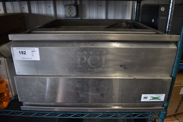 2 Stainless Steel Drawers w/ Metal Inserts. 25x24x7. 2 Times Your Bid!