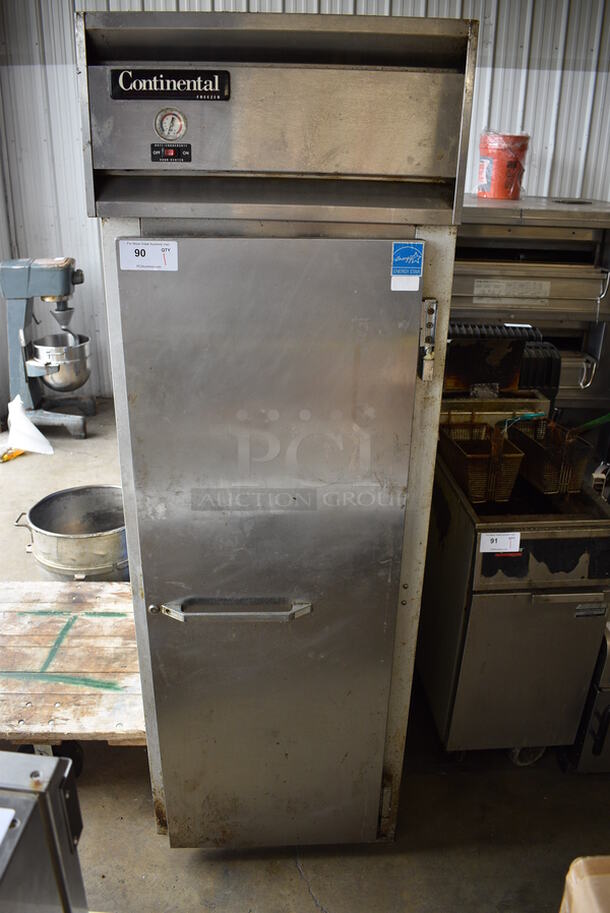 NICE! Continental Model 1F Stainless Steel Commercial Single Door Reach In Freezer. 115 Volts, 1 Phase. 26x34x78. Could Not Test - Unit Trips Breaker