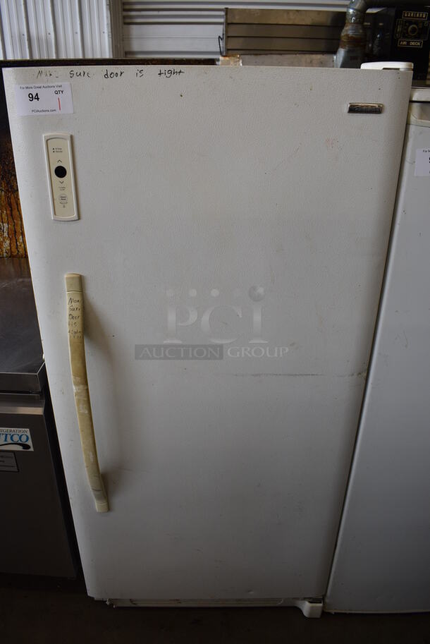 Kenmore Model 253.28432802 Single Door Reach In Freezer. 115 Volts, 1 Phase. 28x29x60. Tested and Working!