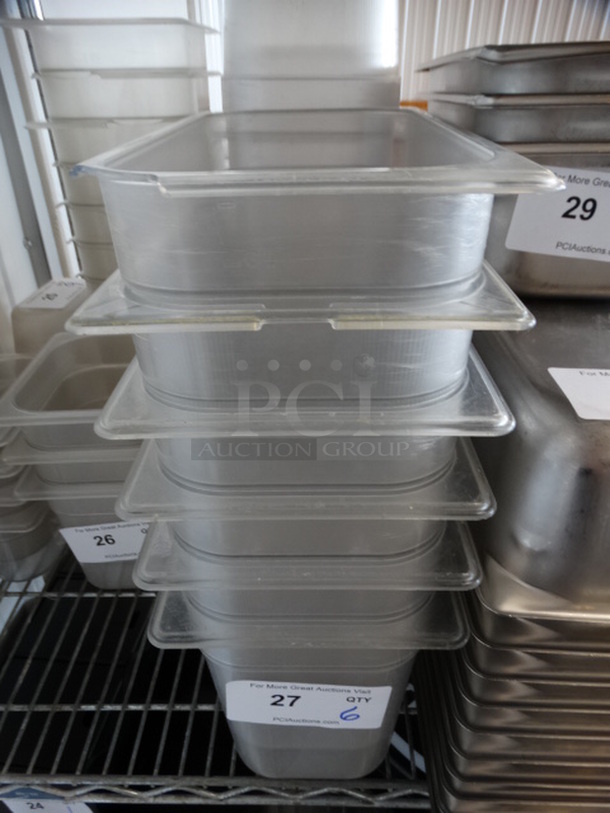 6 Poly Clear 1/3 Size Drop In Bins. 1/3x6. 6 Times Your Bid!