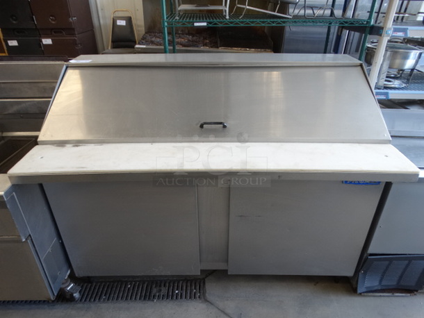 GREAT! McCall Model RST-59-4 Stainless Steel Commercial Sandwich Salad Prep Table Bain Marie Mega Top. 115 Volts, 1 Phase. 59x34x46. Could Not Test - Unit Trips Breaker
