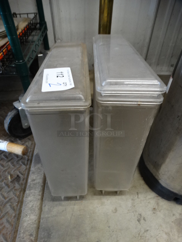 2 Poly Clear Beverage Machine Hoppers. 4.5x15.5x13. 2 Times Your Bid!