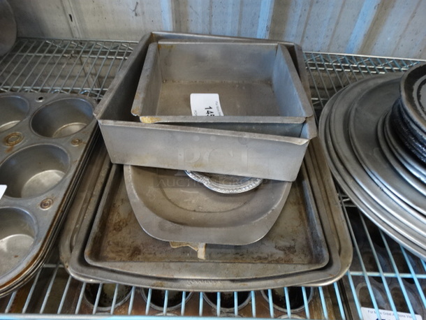 7 Various Metal Baking Pans and Trays. Includes 11x11x3. 7 Times Your Bid!
