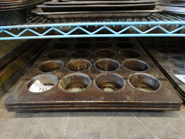 3 Metal 24 Cup Muffin Baking Pans. 18x26x1.5. 3 Times Your Bid!