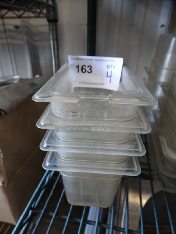 4 Poly Clear 1/9 Size Drop In Bins. 1/9x4. 4 Times Your Bid!