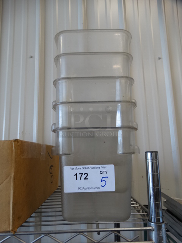 5 Poly Clear Containers. 7x7x7. 5 Times Your Bid!