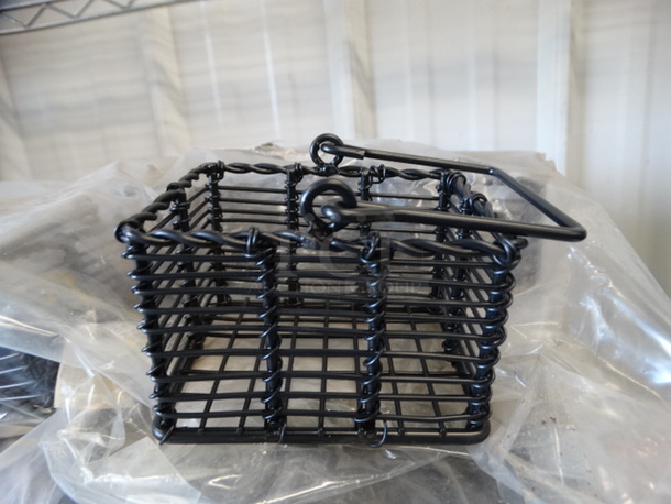 24 BRAND NEW IN BOX! Black Metal Sugar Caddy Baskets w/ Handle. 3.5x3x4.5. 24 Times Your Bid!