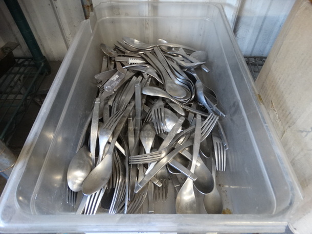 ALL ONE MONEY! Lot of Various Pieces of Silverware in Poly Bin!