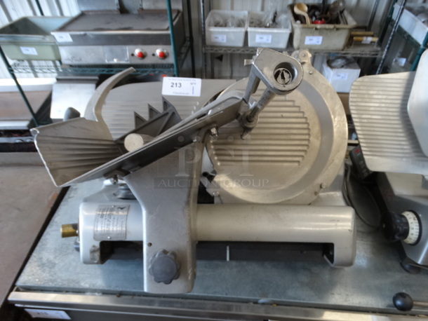 Hobart Model 3813 Stainless Steel Commercial Countertop Meat Slicer. 120 Volts, 1 Phase. 28x25x24. Tested and Does Not Power On