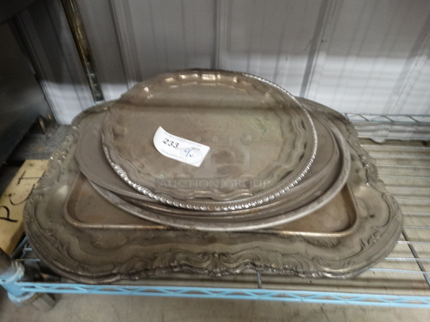 9 Various Metal Trays. Includes 15x15x0.5. 9 Times Your Bid!