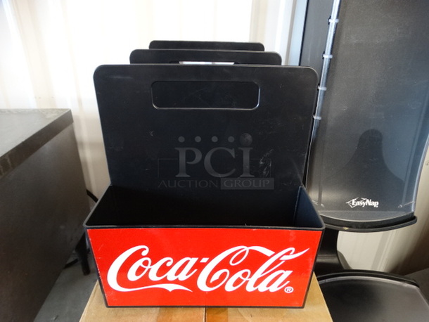 9 Black Poly Coca Cola Bins w/ Handle. 8.5x6x9. 9 Times Your Bid!