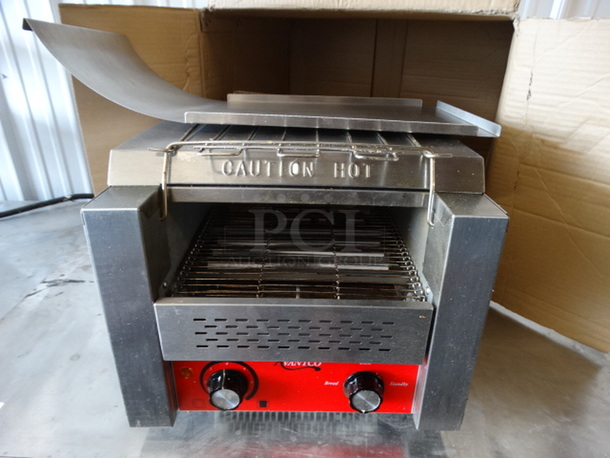 NICE! Avantco Model CTA7001 Stainless Steel Commercial Countertop Electric Powered Conveyor Toaster Oven. 120 Volts, 1 Phase. 14.5x20x16.5. Tested and Working!