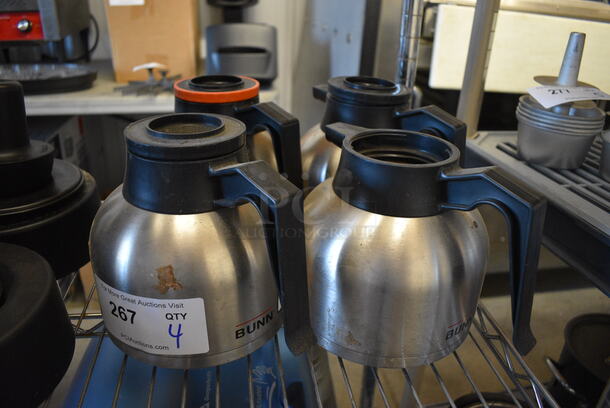 4 Metal Coffee Pots. 8x6.5x6.5. 4 Times Your Bid!