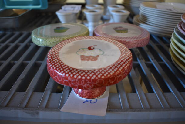 3 Countertop Ceramic Cupcake Stands. 4x4x2. 3 Times Your Bid!