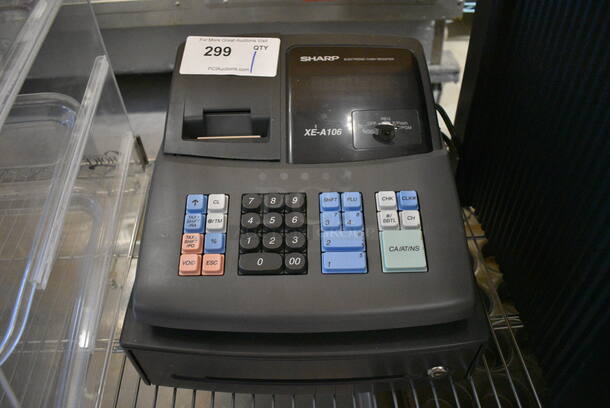 Sharp Model XE-A106 Cash Register. Comes w/ Key! 13x14x10