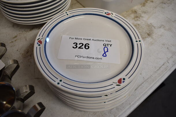 8 White Ceramic Plates. 7x7x1. 8 Times Your Bid!