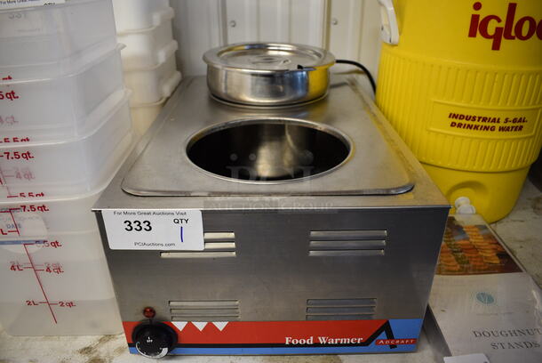 Adcraft Model FW-1200WF Stainless Steel Commercial Countertop Food Warmer. 120 Volts, 1 Phase. 14.5x23x9. Tested and Working!