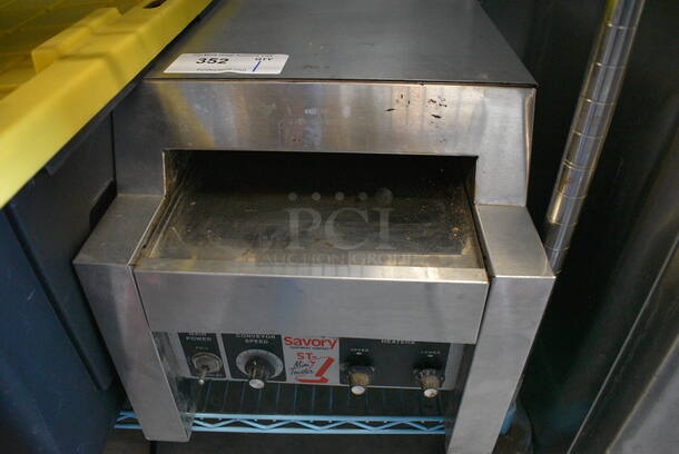 Savory Stainless Steel Commercial Countertop Electric Conveyor Oven. 14x18x14. Tested and Working!