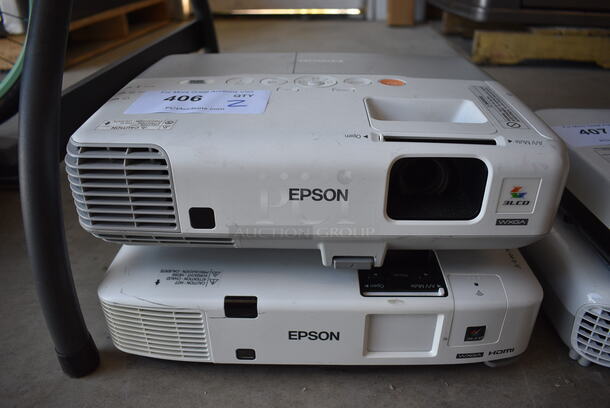 2 Epson Model H314A LCD Projectors. 100-240 Volts, 1 Phase. 13.5x10x4. 2 Times Your Bid!