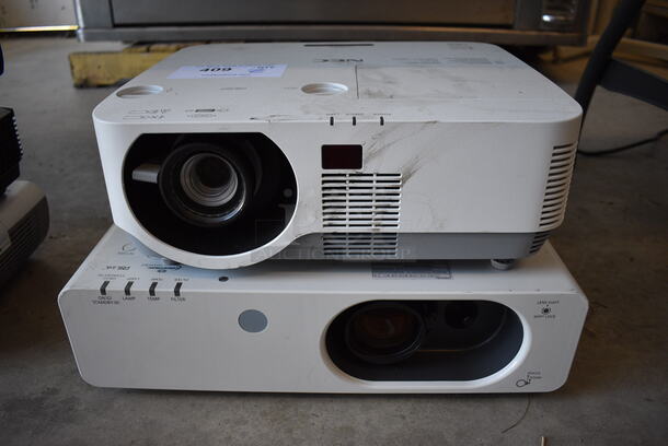 2 Projectors; Panasonic PT-FW430U and NEC NP-P502W. 100-240 Volts, 1 Phase. Includes 14x12x5. 2 Times Your Bid!