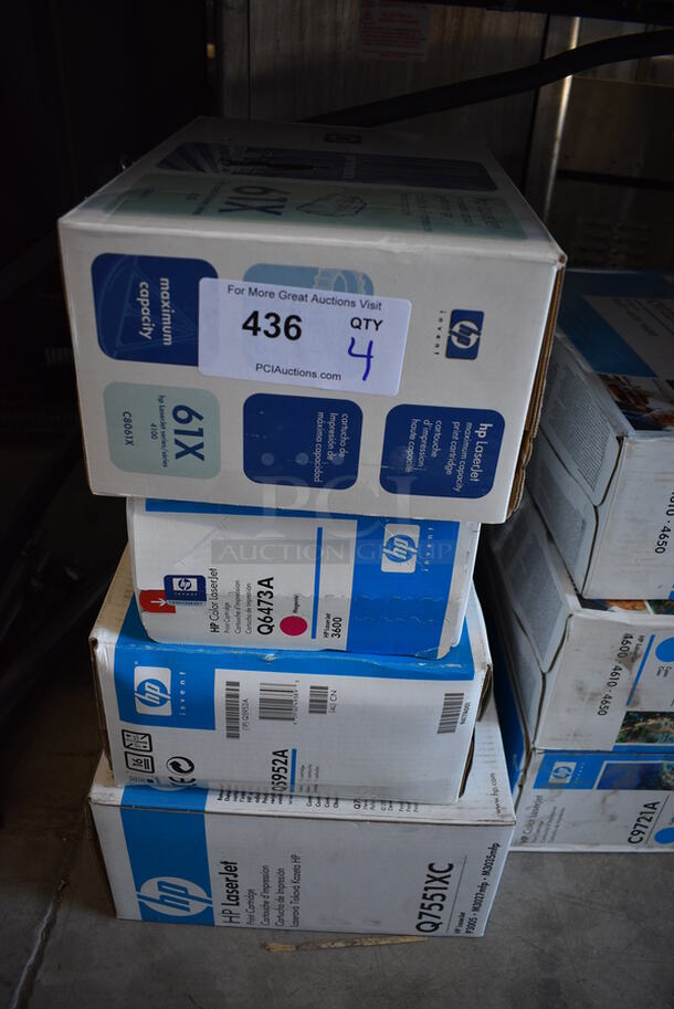 4 Various Boxes of Ink. HP Q7551XC, Q5952A, Q6473A and 61X. 4 Times Your Bid!