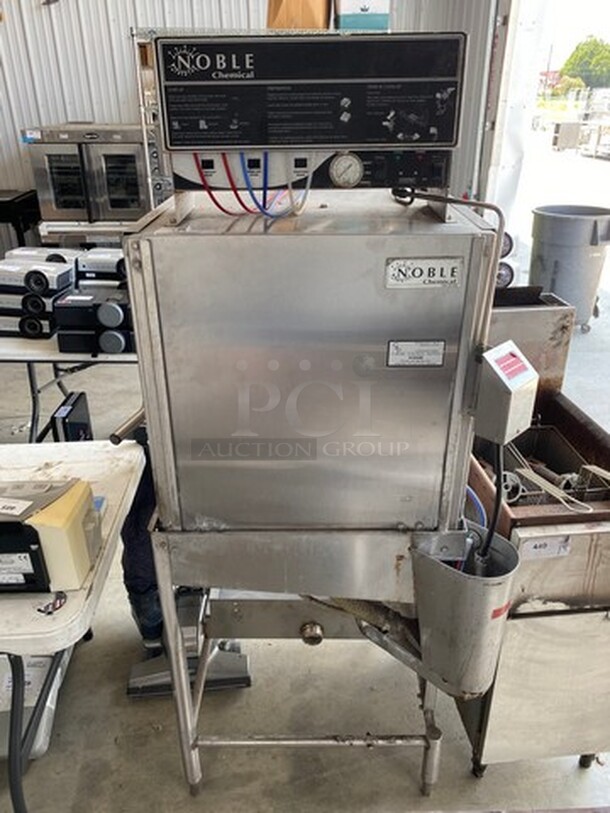 FANTASTIC! 2007 Noble Model CONSERVER XL Stainless Steel Commercial Straight Pass Through Dishwasher. 115 Volts, 1 Phase. 32x31x69