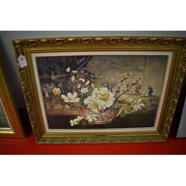 BEAUTIFUL! The Chinese Bowl Oil Painting by Dimitry Alexandroff Circa 1900 in Custom Gold Frame From Art Dealer Ed Mero! 38x2x29. - Image 1 of 8