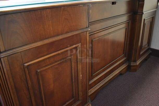 BEAUTIFUL! Hooker Brand Desk With 6 Drawers And Glass Top. 72x33x31 - Image 9 of 9