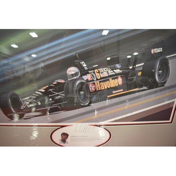 AWESOME! Autographed Michael Andretti Picture In Custom Frame! 33x3x21. - Image 4 of 8