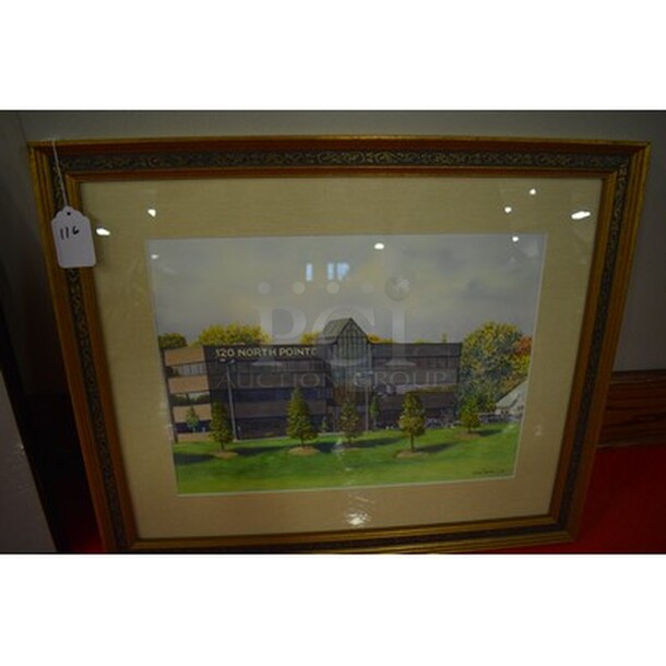 ONE OF A KIND! Painting Of Blackford Development Office In Customer Frame. Signed by Artist. 28x1x34