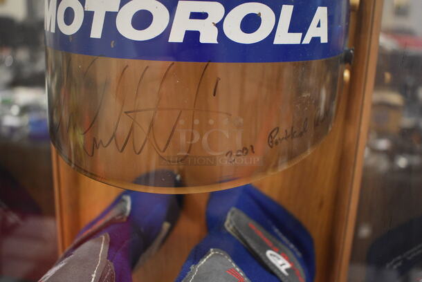 ONE OF A KIND! Gear Worn By Michael Andretti From 2001 Freightliner/G.I. Joes 200 In Custom Display Case. Autographed By Michael Andretti! 13x13x25 - Image 4 of 8