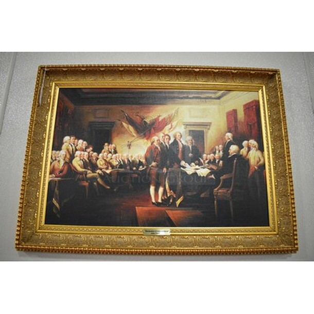 EXQUISITE! Declaration of Independence Oil Painting By John Trumbull In Custom Frame Ed Mero! 36x3x26 - Image 1 of 7