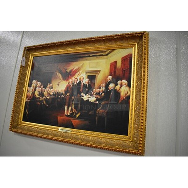 EXQUISITE! Declaration of Independence Oil Painting By John Trumbull In Custom Frame Ed Mero! 36x3x26 - Image 2 of 7