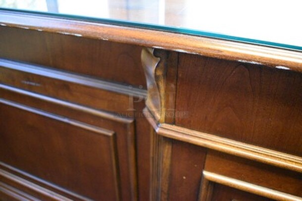 BEAUTIFUL! Hooker Brand Desk With 6 Drawers And Glass Top. 72x33x31 - Image 4 of 10