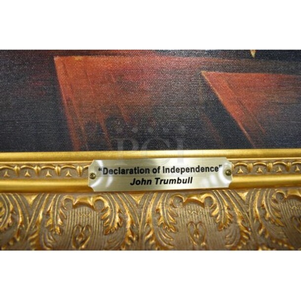 EXQUISITE! Declaration of Independence Oil Painting By John Trumbull In Custom Frame Ed Mero! 36x3x26 - Image 4 of 7