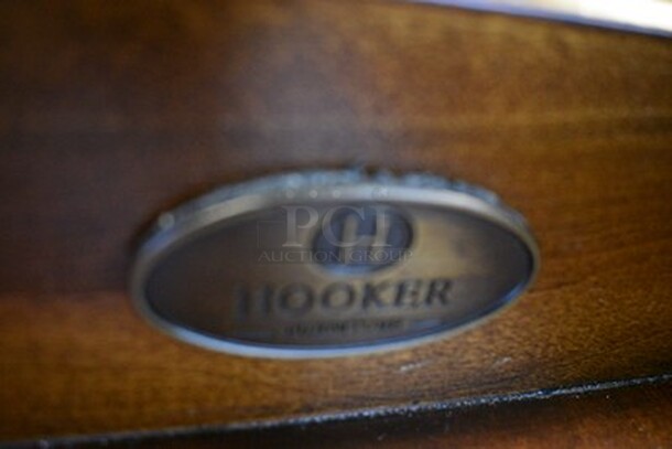 BEAUTIFUL! Hooker Brand Desk With 6 Drawers And Glass Top. 72x33x31 - Image 7 of 10