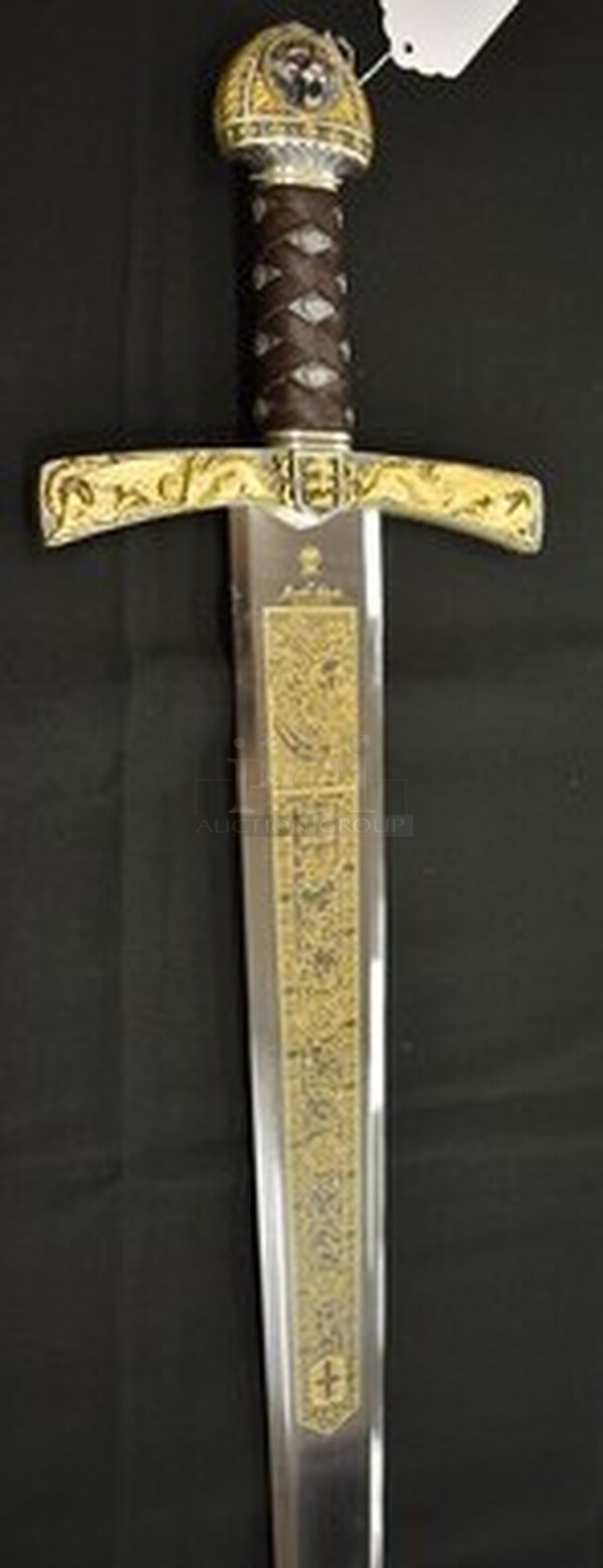 BREATHTAKING! Sword of King Richard Lionheart by Marto Toledo With Stainless Steel Blade with Engravings In 24K Gold! 38x1x8