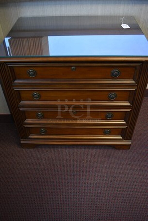 ASTONISHING! Hooker Furniture Home Office Brookhaven Lateral File With Glass Top. 32x23x31