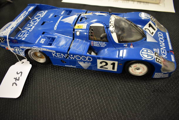 COOL! Kenwood 1/18 Scale Model Porsche 956 Racing Car Autographed By Mario and Michael Andretti! - Image 2 of 8