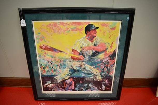 LIMITED EDITION! Mickey Mantle Serigraph Signed by Artist LeRoy Neiman. A.P. 55/70. 44x1x44. Comes with Documentation!