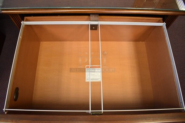 ASTONISHING! Hooker Furniture Home Office Brookhaven Lateral File With Glass Top. 32x23x31 - Image 2 of 6