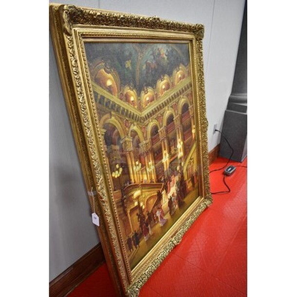 AMAZING! The Passageway of The Opera Oil Painting By Jean Beraud In Custom Frame From Art Dealer Ed Mero! 47x3x59. - Image 2 of 7