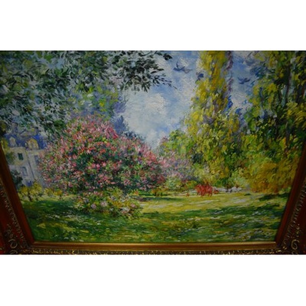 BREATHTAKING! Parc Monceau Oil Painting By Claude Monet In Custom Gold Frame From Art Dealer Ed Mero! 52x4x43 - Image 4 of 7